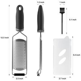 Anddgrous Upgraded Lemon Zester & Cheese Grater,Food Grade Stainless Steel None-Slip Handle Grater for Chocolate, Ginger and Garlic,Durable and Easy-To-Clean（Dishwasher Safe）