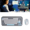 Wireless Keyboard and Mouse Combo 2.4G and Bluetooth Quiet Round