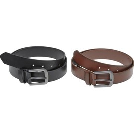 Urban Classics Men's TB7216A-Easy Synthetic Leather 2-Pack Belt, Black/Silver+Brown/Silver, S/M