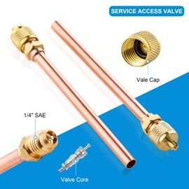 Bullet Piercing Valve Kit, 1/4 SAE Service Access & Valve Bullet Piercing Valve Line for 1/4, 5/16, 3/8 Inch Outside Diameter Pipes, HVAC Service Access Valve for Refrigerator Repair