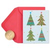 Papyrus Boxed Christmas Cards with Envelopes, Joyful Celebration, Christmas Trees