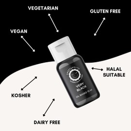 Sweetapolita Very Black Food Coloring - Oil Based Food Color - Great for Baking and Decorating, Cakes, Cupcakes, Ice Cream, Doughnuts, Cookies - 15 ML