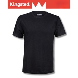 Kingsted Black T-Shirts for Men - Royally Comfortable - Super Soft Cotton Blend - Short Sleeve Tagless Crewneck (Single, Black, Medium)