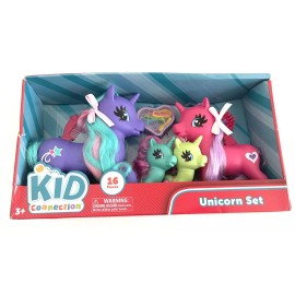 Kid Connection 16 Pc Unicorn Set Brush Comb Pony Purple Pink Girl Gift Ages 3+