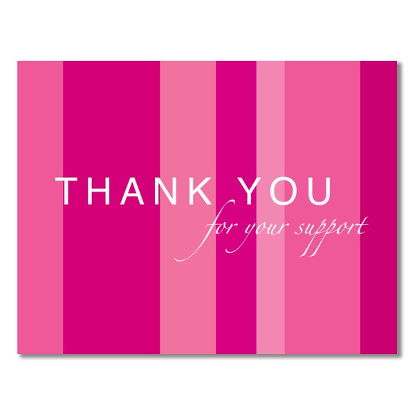 Two Poodle Press 10 Breast Cancer Support, Pink Ribbon Thank You Cards, Recycled - For Breast Cancer Awareness, Charity Events, Runs, Walks - Hot Pink - Jenna
