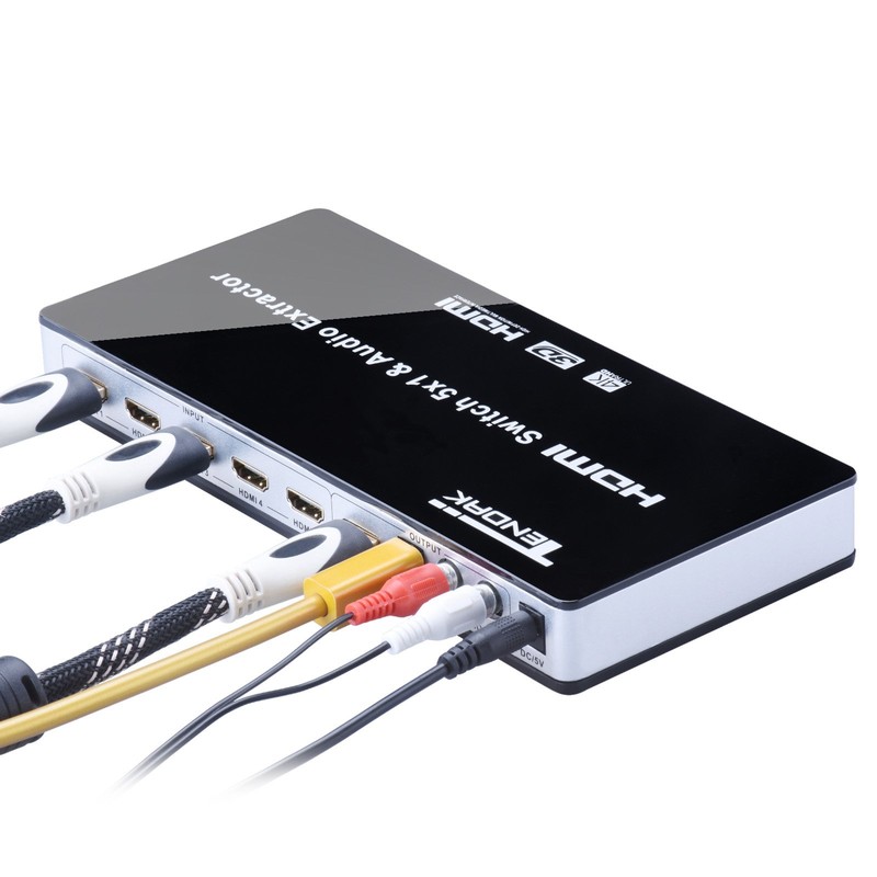 Tendak 4K HDMI Switch, 5 Port HDMI Switcher with L/R