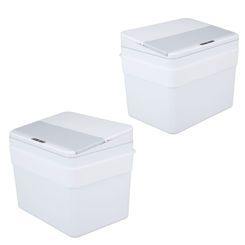 8L Bathroom Trash Can with Lid Automatic Garbage Can USB