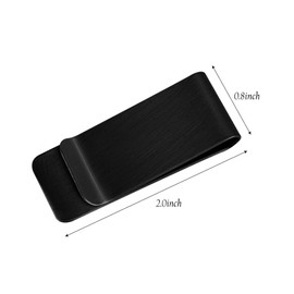 GZFCSL 2 Pack Money Clip, Stainless Steel Cash Clip, Cash and Credit Card Holder, Metal Wallet Clip, Wallet Clip for Men, Women (Black, 2 Pack)