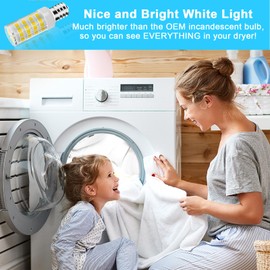 WE05X20431 LED Dryer Drum Light Bulb 120V 10W 15W Replacement Fit for Hotpoint GE Whirlpool Kenmore,Replace WE4M305,WP339561,22002263,14200559,14201091,Daylight White 6000K,2 Pack
