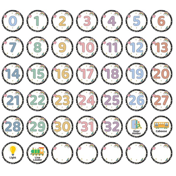 Line up Spots for Classroom Floor - 48Pcs Numbers Stickers