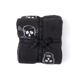 Barefoot Dreams CozyChic Skull Throw, Throw Blanket, Soft Blanket, Carbon/Almond, 54” x 72”