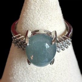Lilac Jade Untreated Jadeite Ring High-Quality Natural Gemstone Certified
