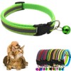 Green Cat Collar with Bell, Reflective Small Dog Collars Soft