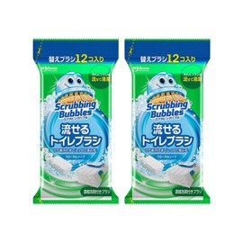 Scrubbing Bubbles Flushable Toilet Brush, Floral Soap Scent, Replacement Brush, 12 x 2 Packs