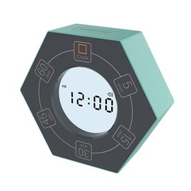 Home & Office Timer with Clock, 5,15, 30, 45, 60 Minute Preset Countdown Timer, Easy-to-Use Time Management Tool (Cyan)