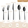 Oval Black 20-Piece Silverware Set, Forged Stainless Steel Flatware Set