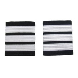 Uniform Store London Pilot Captain, Silver Strips Epaulettes, Airline, First Officer 3 Bars R829-03
