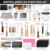 Nicpro 160PCS Upgrade Leather Tooling Kit Leather Working Tools Kit