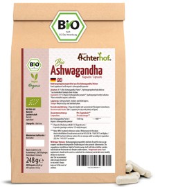 Ashwagandha Capsules Organic 400 Pieces | Refill Pack | High Dose 1500 mg per Daily Dose | Indian Ginseng | 100% Natural | Finely Ground Ashwagandha Powder in Organic Quality | Vegan | by Achterhof
