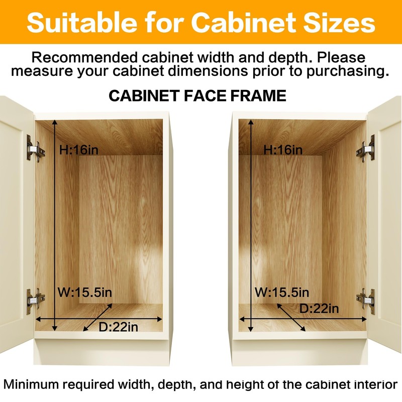 QUYUWU 2-Tier Kitchen Cabinet Pull Out Shelf and Drawer Organizer