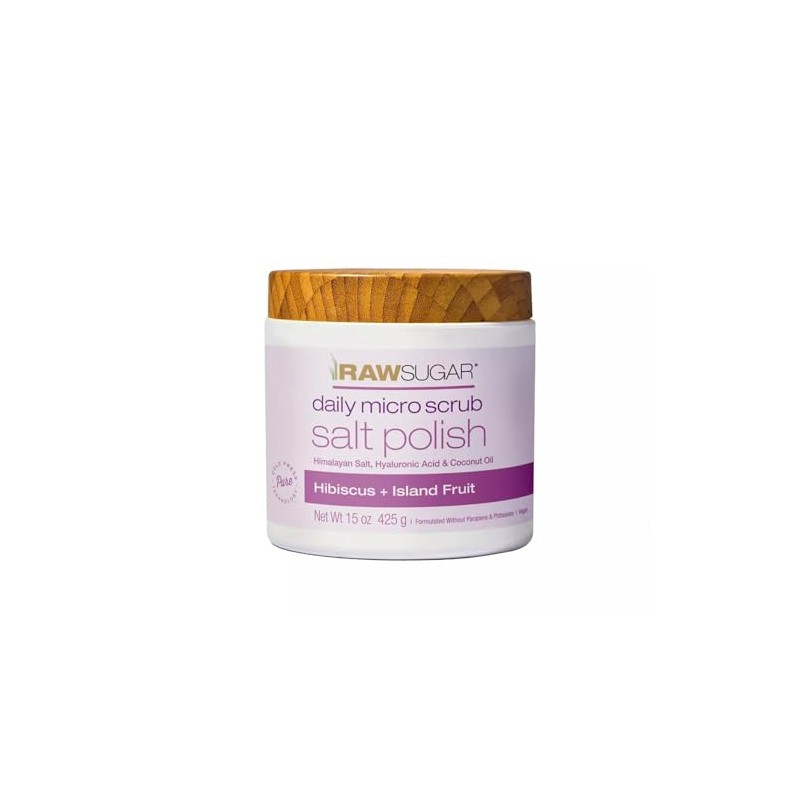 Raw Sugar Daily Micro Scrub Salt Polish Hibiscus and Island