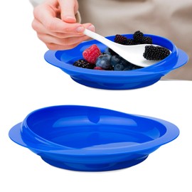 MOSKESON - Juego de 2 platos a prueba de derrames con base de succión antideslizante, vajilla adaptable para ancianos y discapacitados