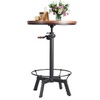 Diwhy Pub Set Industrial Style Adjustable Height 33.5-39.4in Dining Table