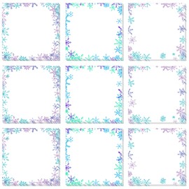 9 Pieces Christmas Sticky Note Christmas Snowflake Note Pads 450 Pieces of Self Adhesive Notebook Removable Memo Pads, 50 Sheets Each for Christmas School Office Home Students Teachers Presents