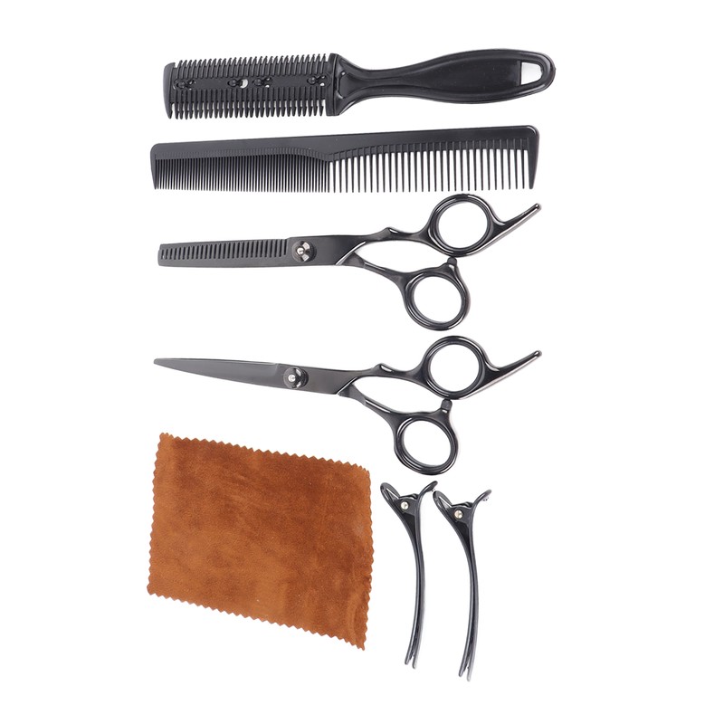 8pcs Haircut Scissors Comb Clip Bangs Thinning Combs Stainless Steel