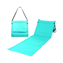 Bo Toys Portable Beach Mat Lounge Chair and Tote (Plain Blue)