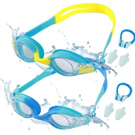AYNKH Kids Swimming Goggles Anti Fog Swimming Goggles Leakproof Kids Swimming Gear Youth Swimming Goggles 6-14 Birthday Children's Day Easter Gift 2 Pack