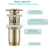 SEABEFORE Brass Round Bottle P-Trap with Pop Up Drain Stopper