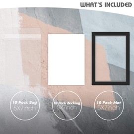 Golden State Art, Acid Free, Pack of 25 5x7 Black Picture Mats Mattes with White Core Bevel Cut for 4x6 Photo + Backing + Bags