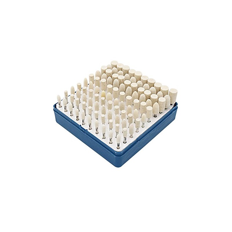 Niupika 100pcs Wool Felt Polishing Wheel Mounted Cone Polishing Grinding