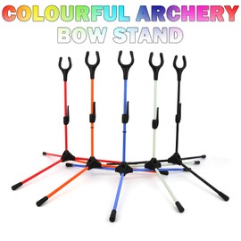 ZSHJGJR Archery Bow Stand - 16.9-inch Quick Installation Takedown Recurve Bow Stand, Plug-in Compound Bow Rest, Easy to use Lightweight Fiberglass Long Bow Holder (White)