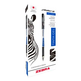 Zebra J-roller Le Rollerball Tinta Gel 0.7 Mm Caja 6 Piezas Negro Negro