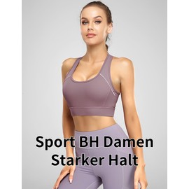 Sports Bras Women High Impact, Seamless Racer Back Padded Support Comfort Bra Adjustable Bean Paste Red(M)