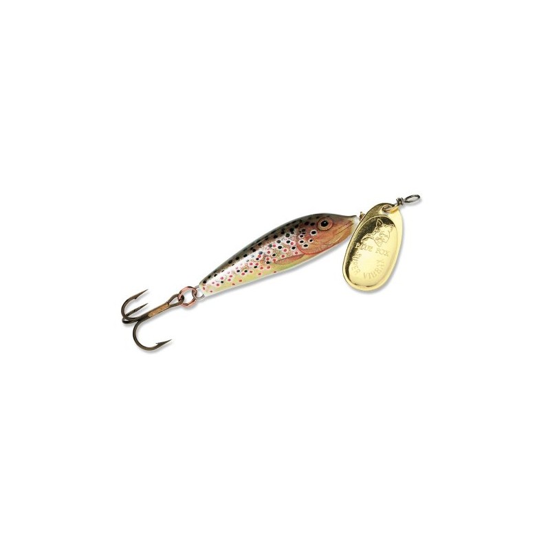 Blue Fox Vibrax Minnow Spinner, 1/8-Ounce, Brown Trout/Gold