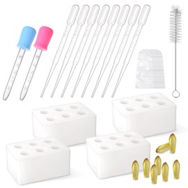 NFFTYUUT Reusable Suppository Molds Kit,2ML, Silicone Suppository Molds | Kit Includes 4 Suppository Mold Tray's, 10 Liquid Droppers