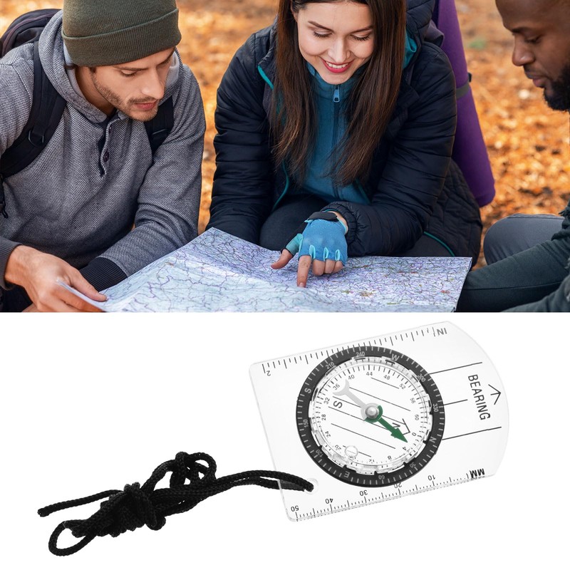 PATIKIL Orienteering Compass, Hiking Backpacking Compass with Declination Scale Map