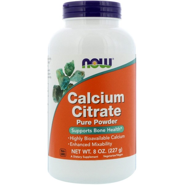 NOW Supplements, Calcium Citrate Powder, Highly Bioavailable Calcium, Supports Bone Health*, 8-Ounce