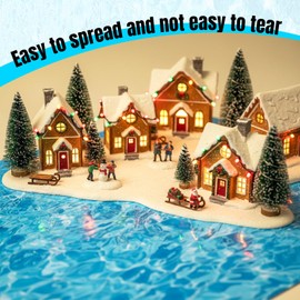 20 Pcs 11.81'' x 8.27'' Christmas Village Ocean Display Mat Diorama Water Wave Sticker Fake Scene Landscape Decor Artificial Water Ripple for DIY Miniature Base Scenery Model Accessories