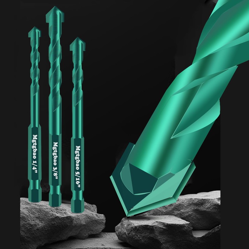 10PC 3/16" Green Concrete Drill Bit Set, Mgtgbao 5mm Masonry