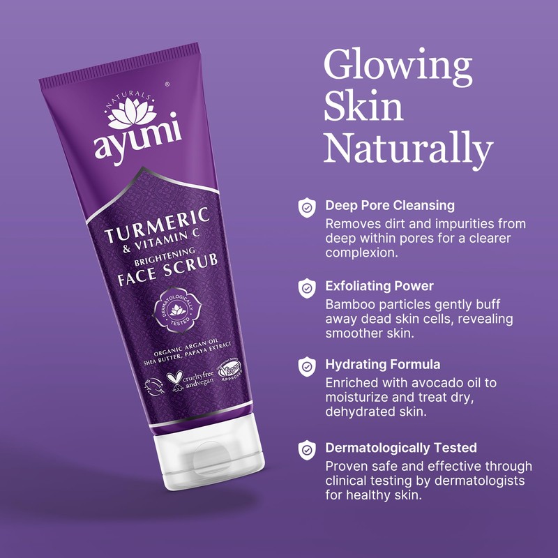 Ayumi Turmeric Brightening Face Scrub | Ideal Scrub with Vitamin