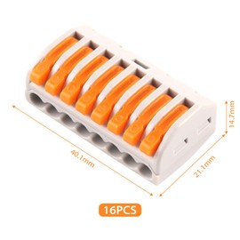 16pcs Cable Connector LüSterklemmen 8 Port Terminals Electric Cable Clamps Electric with Lever 250V 32A Connection Terminals Pluggable Lister Terminal Set 8 Conductor Clamp Electrical Connection