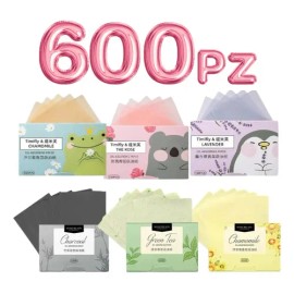 Papel absorbente de grasa facial 600 pzs | elimina brillo uso de día
