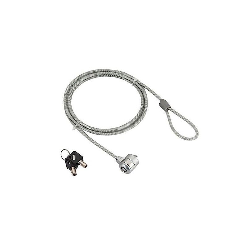 Gembird LK-K-01 1.8m Plata - Cable antirrobo ,Llave, Cloruro de