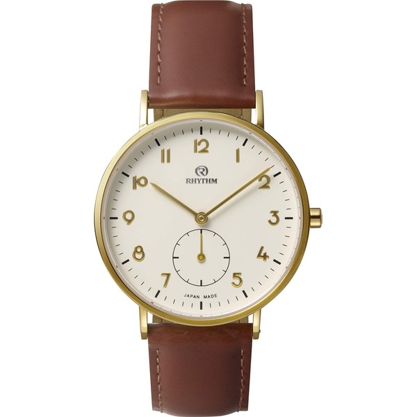Rhythm Watch Industry 9ZR004RH18 Cenno 004 Wristwatch, Men's, Women's, Unisex, Made in Japan, Genuine Leather