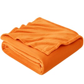 EHEYCIGA Fleece Blanket Orange Throws for Sofas Fluffy Warm Soft Blanket for Bed Settees Armchairs, Fit All Season, Double Size, 150x200cm