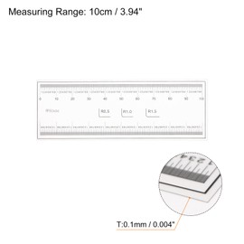 HARFINGTON Film Flexible Ruler 10cm 0.1mm Scale with R Angle PET Plastic Folding Straight Ruler Calibration Soft Ruler Measuring Tool for Factory, Transparent
